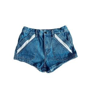 Free People Denim Shorts Lace High Waist